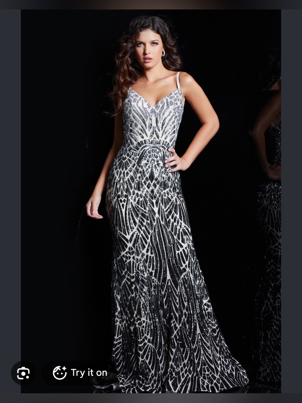 Jovani 06450 silver size 4 NWT brand new never worn before